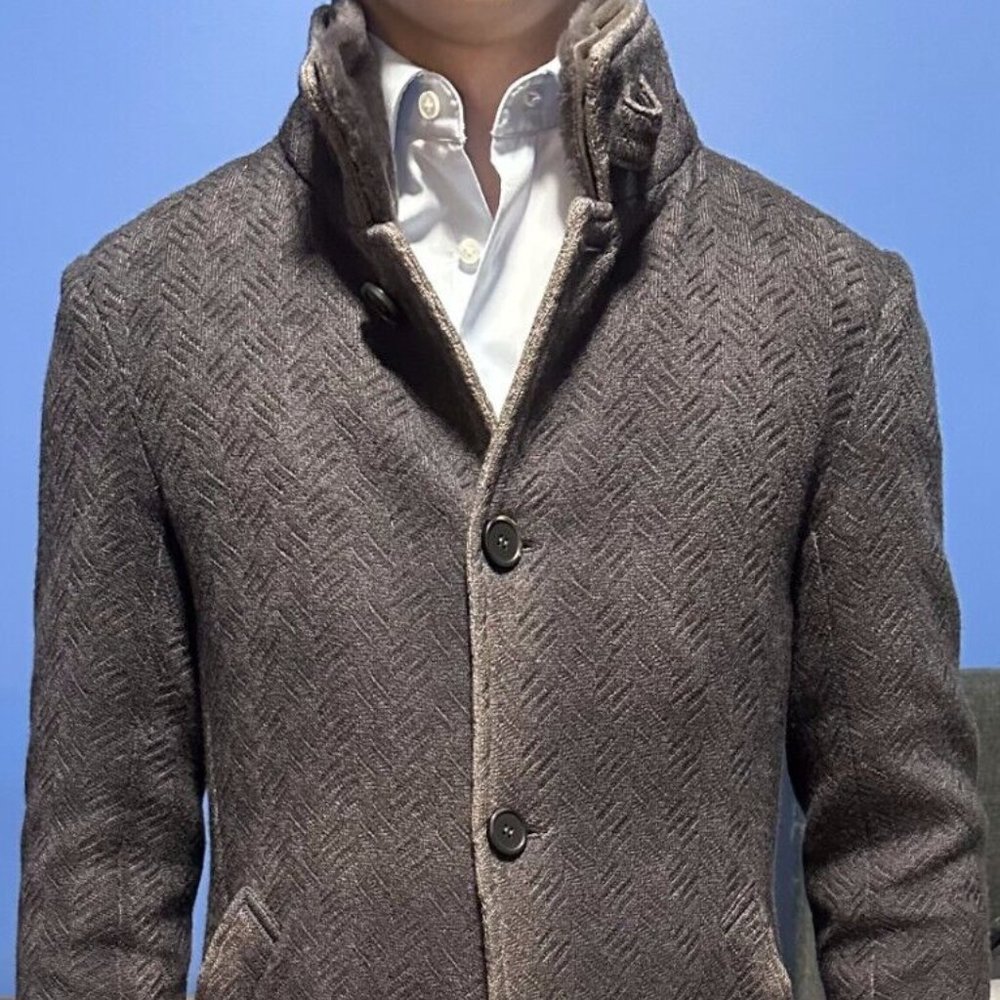 Gimos Shearling Overcoat Made in Italy -38 Regular U.S., Medium, ($1999.99 MSRP)